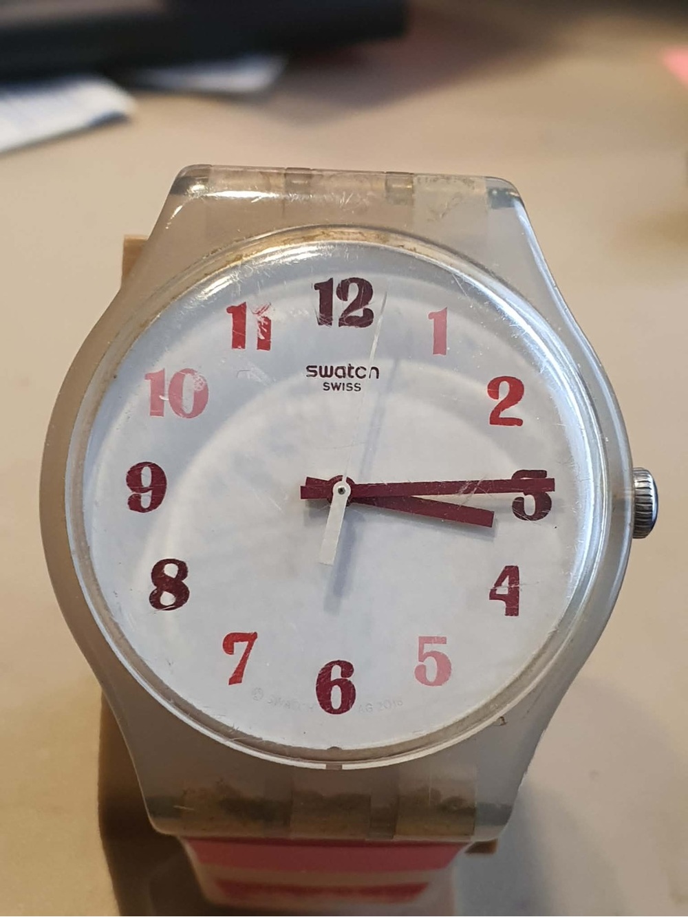 Swatch Swiss Tramonto Occaso White/Pink Resin Women's Watch